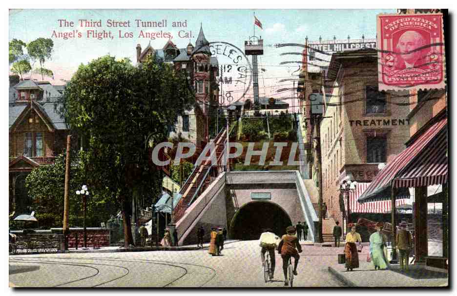 CPA The Third StreetTunneil and Angel's Flight Los Angeles Cal