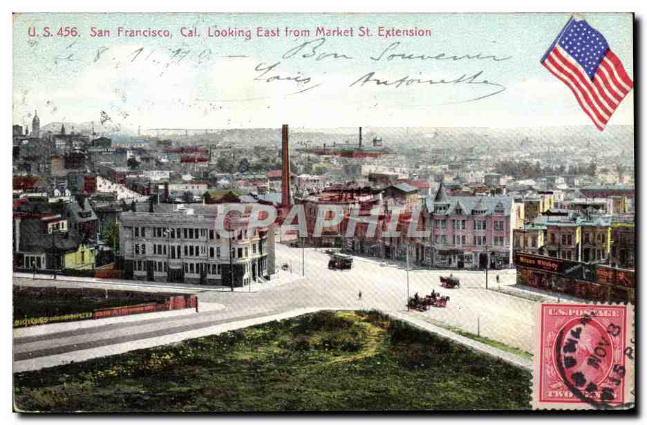 CPA San Francisco Cal Looking East From Market st Extension