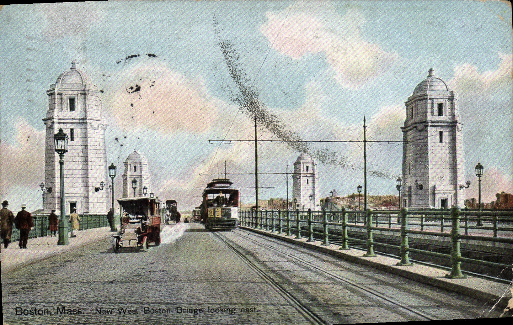 CPA Boston Mass New West Boston Bridge Looking East