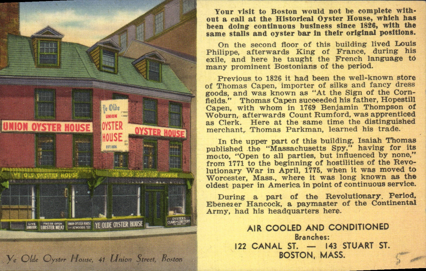 CPA Ye Olde Oyster House Union Street Boston