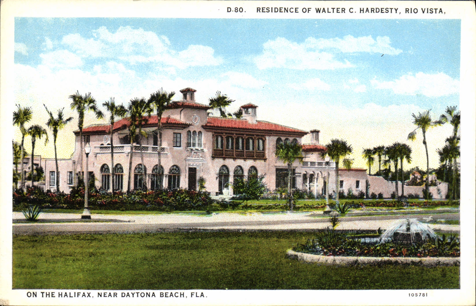 CPA Residence Of Walter C Hardesty Rio Vista On The Halifax Near Daytona Beach Fla