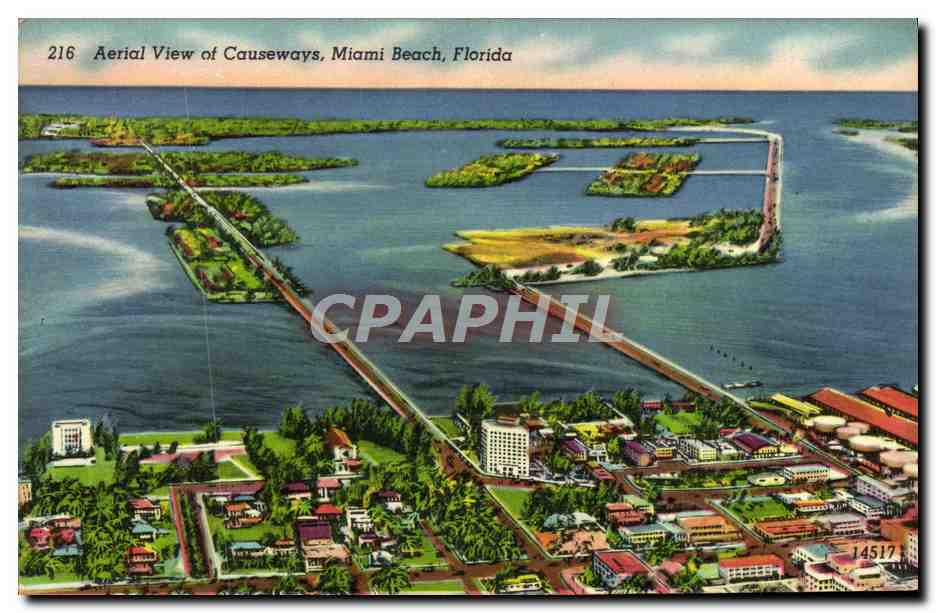 CPA Aerial View Of Causeways Miami Beach florida