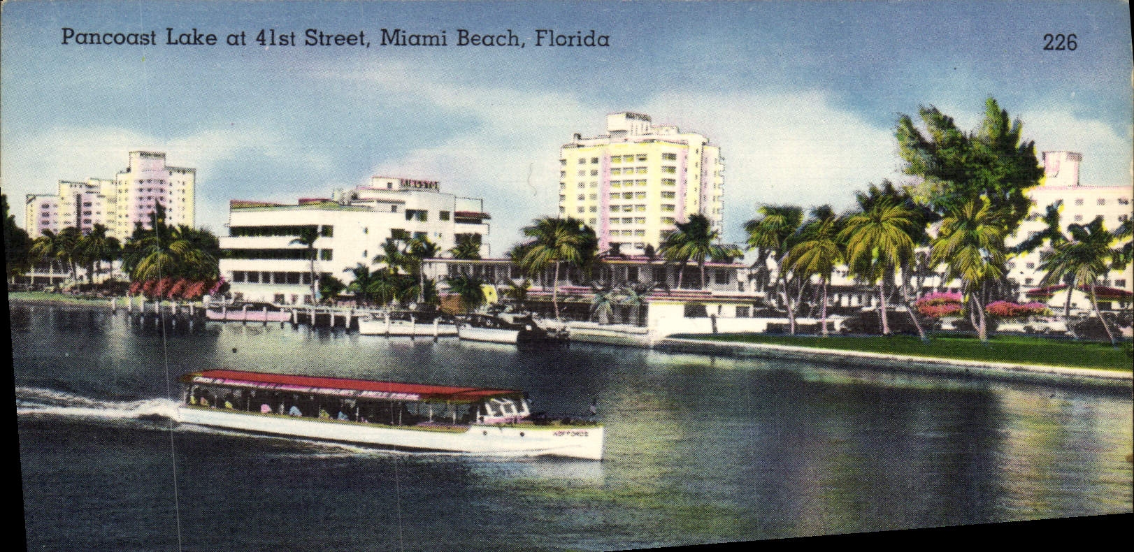 CPA Pancoast Lake At 41st Street Miami Beach Florida Bateau