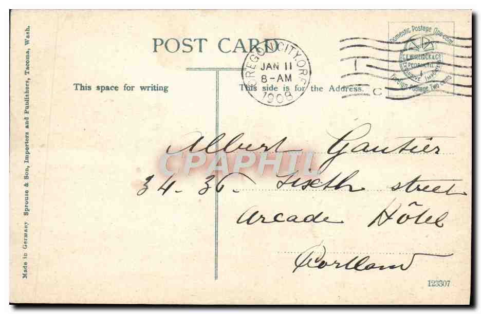 CPA Bridge And Boom Of Logs On Willamette River Oragon City Oregon — Rückseite