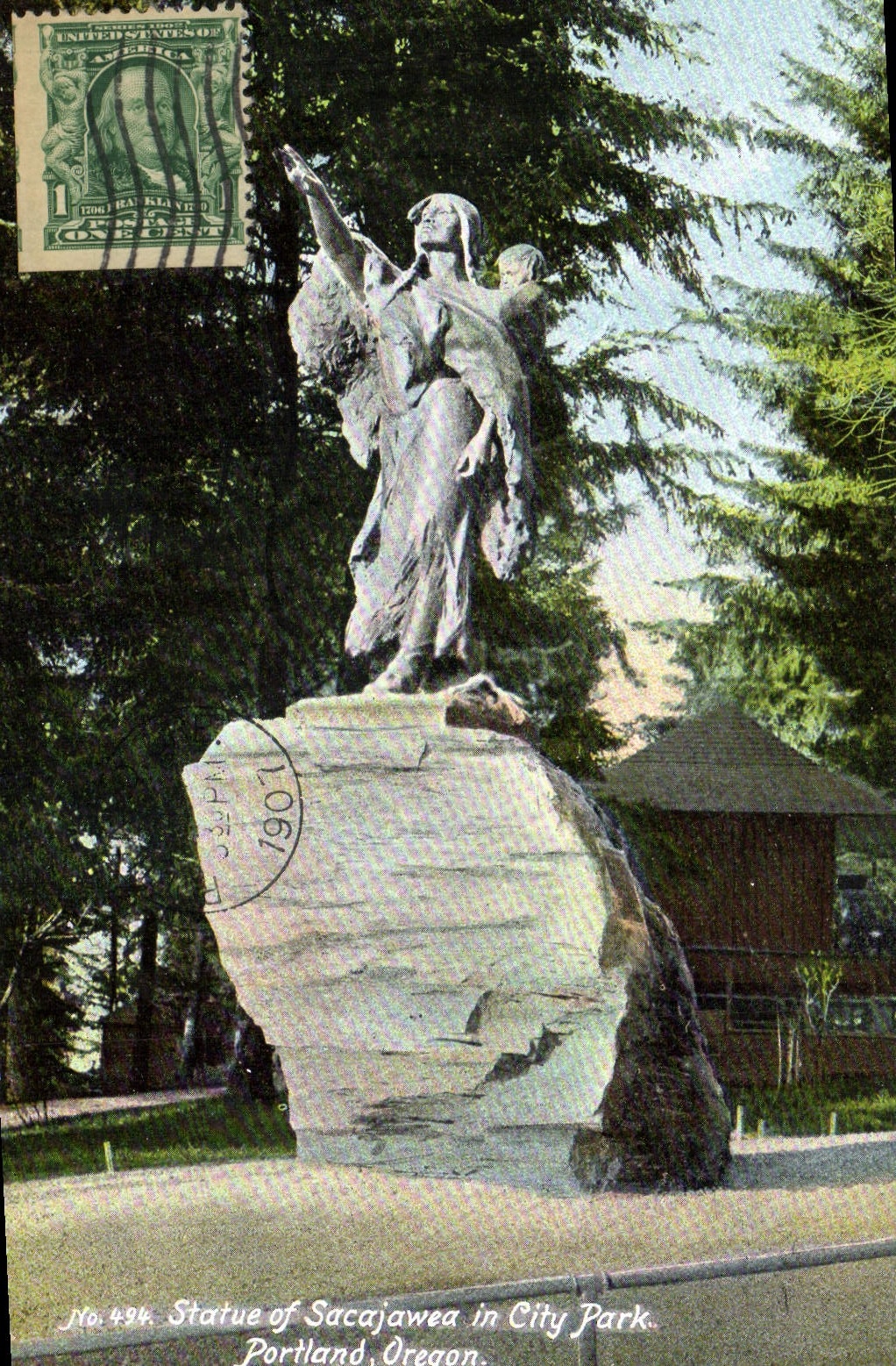 CPA Statue Of Sacajawea in City Park Portland Oregon