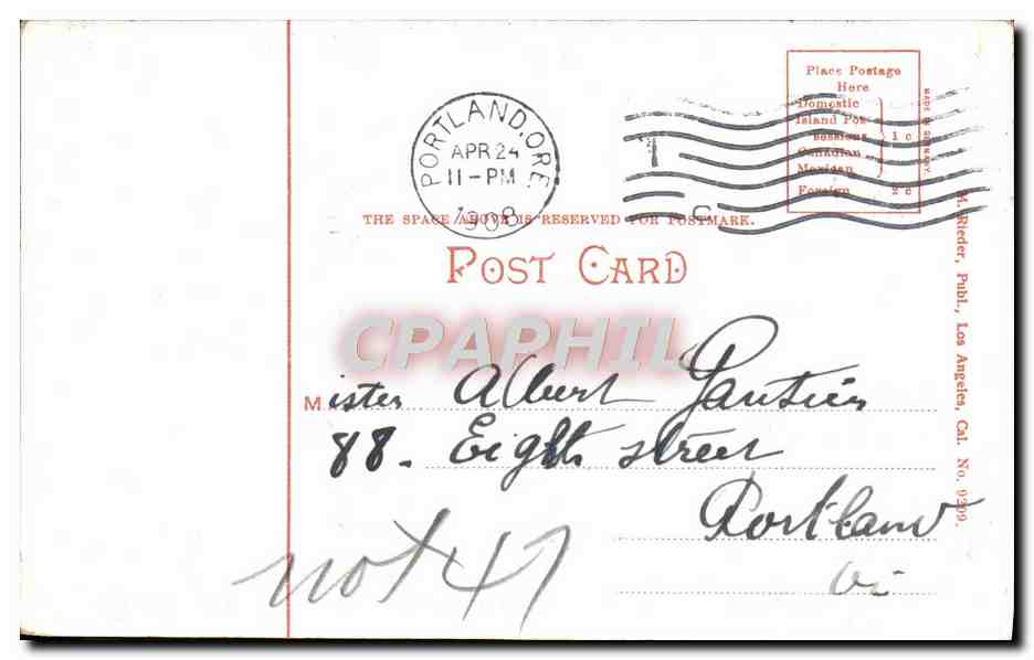 CPA King Street From Washington Street Portland Ore — Rückseite