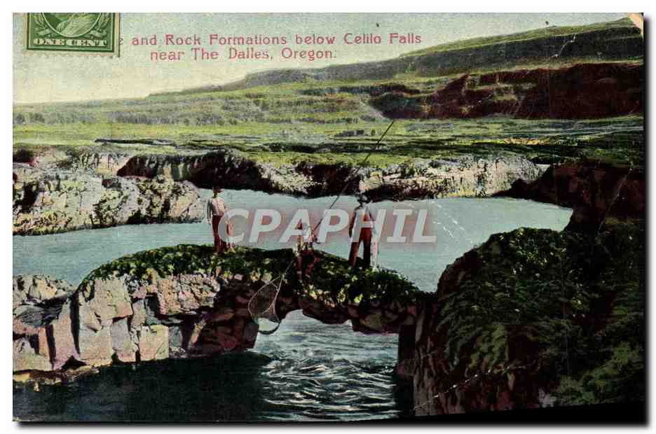 CPA Rock Formations Below Celilo Falls Near The Dalles Oregon Peche
