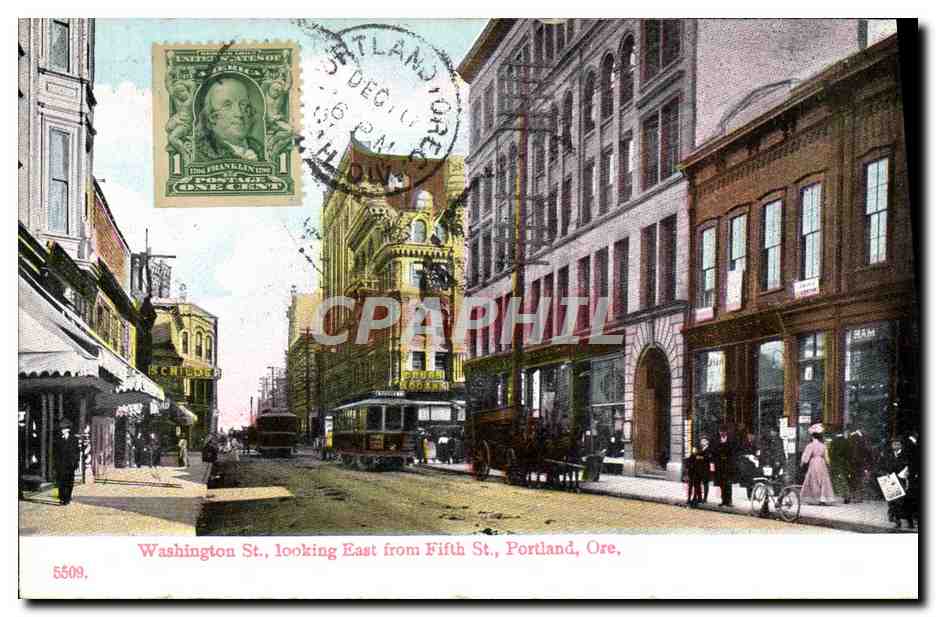 CPA Washington St Looking East From Fifth St Portland Ore