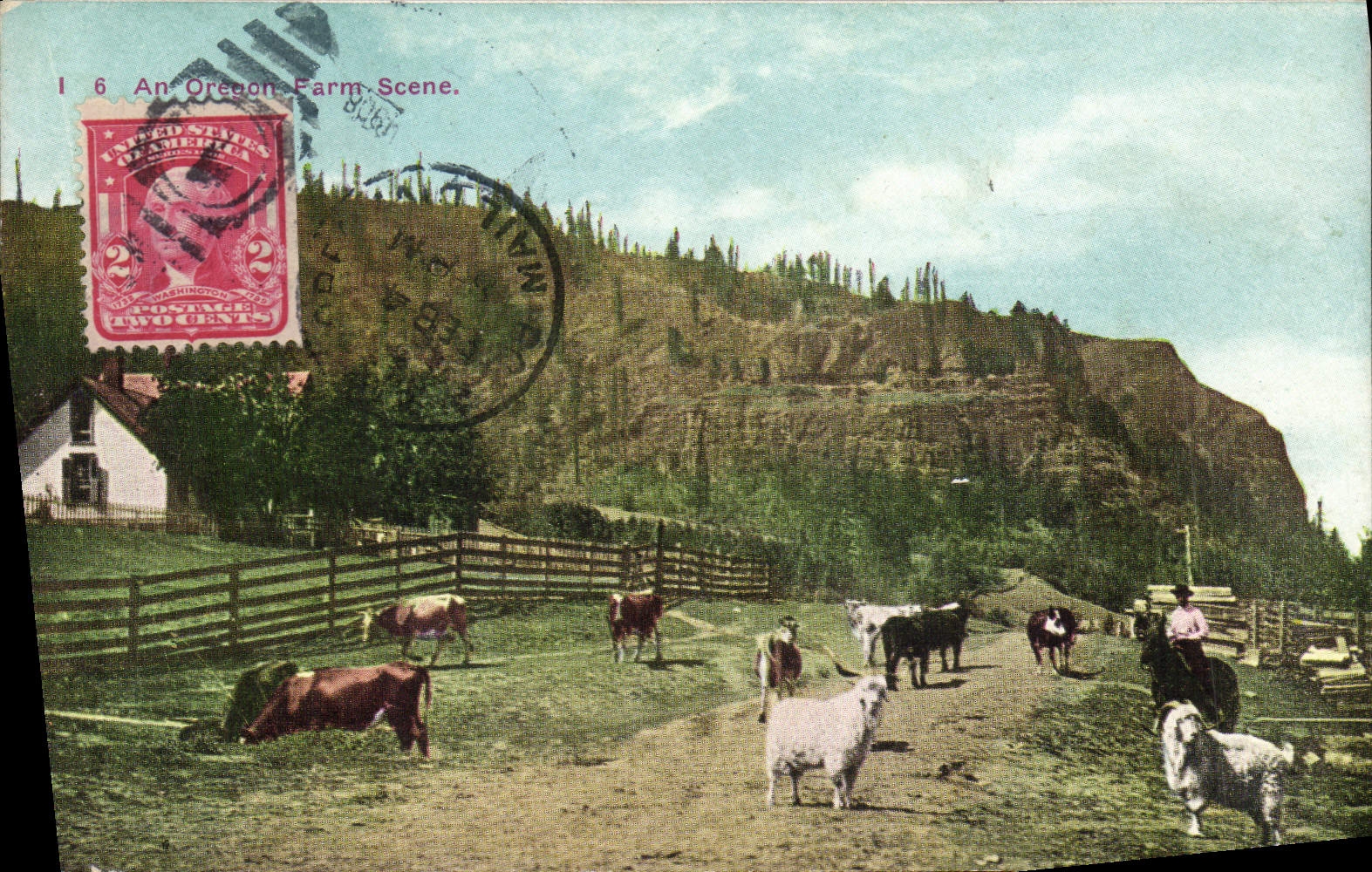 CPA An Oregon Farm Scene Chevres Vaches Chevre
