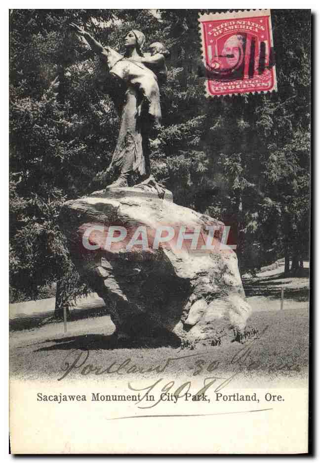CPA Sacajawea Monument In city Park Portland Ore