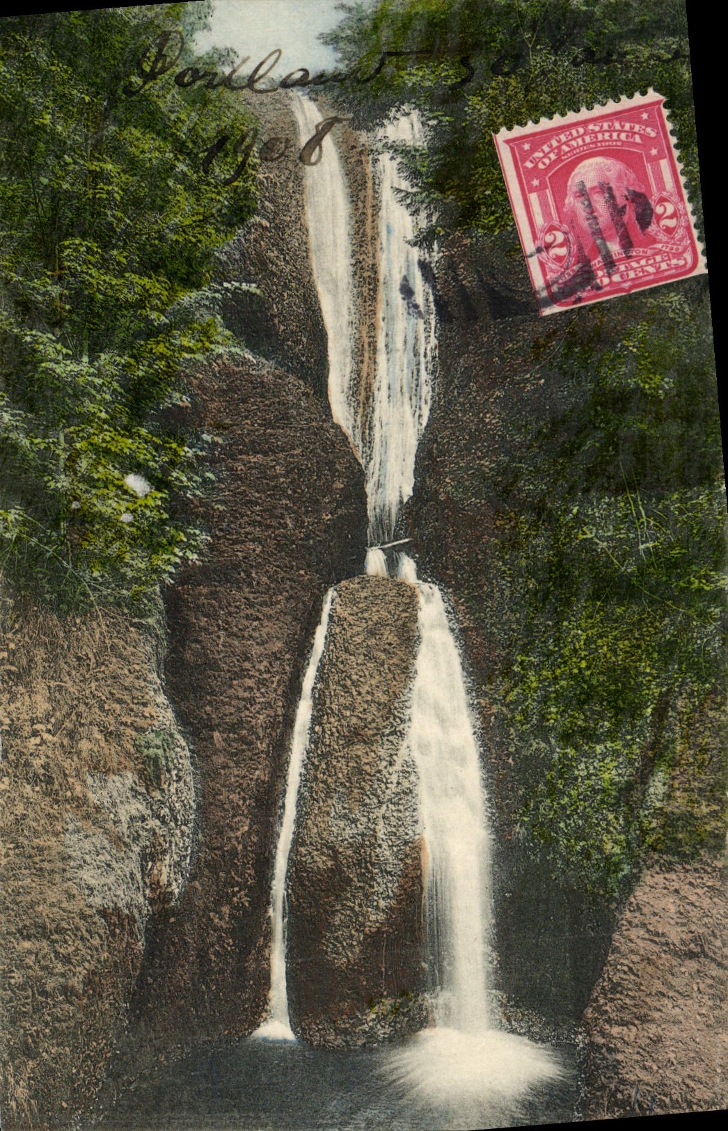CPA Bridal Veil Falls Oregon On the Columbia River