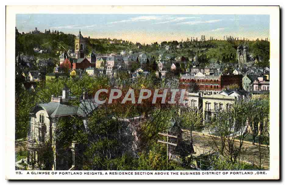CPA a Glimpse Of Portland Heights A Residence Section Above The Business District Of Portland Ore