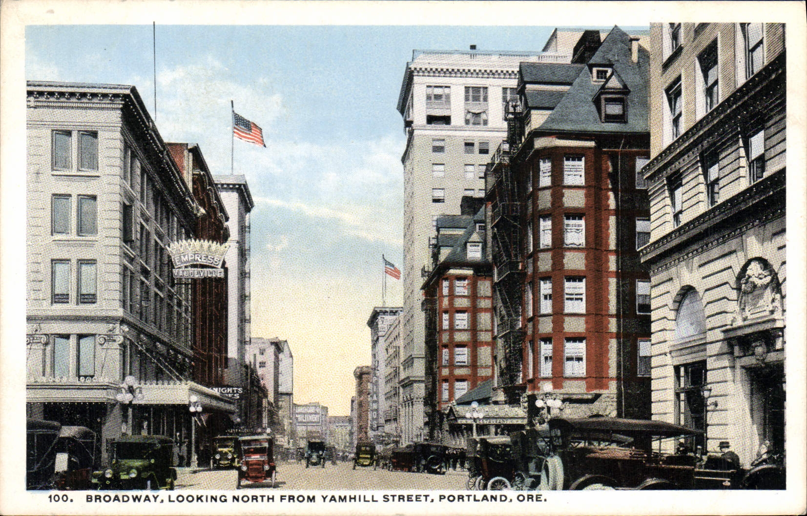 CPA Boradway Looking North From Yamhill Street Portland Ore
