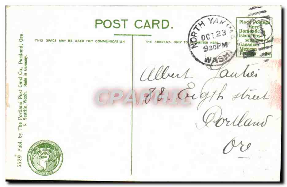CPA Plaza And N P R R Depot North Yakima Washington — Back