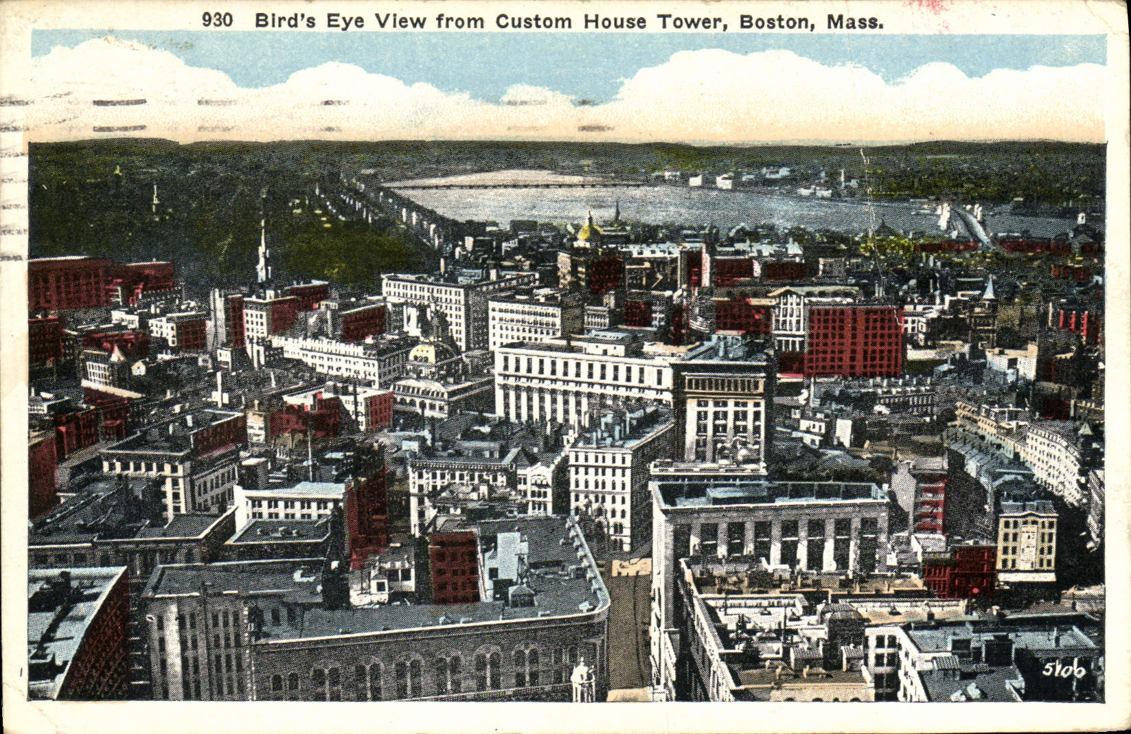 CPA Bird's Eye View From Custom House Tower Boston Mass