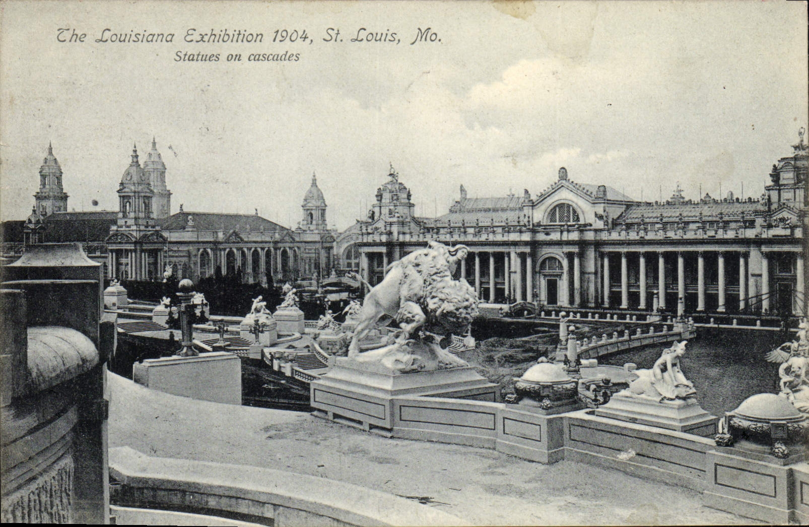 CPA The Louisiana Exposition St Louis Mo Statues Mo Cascades