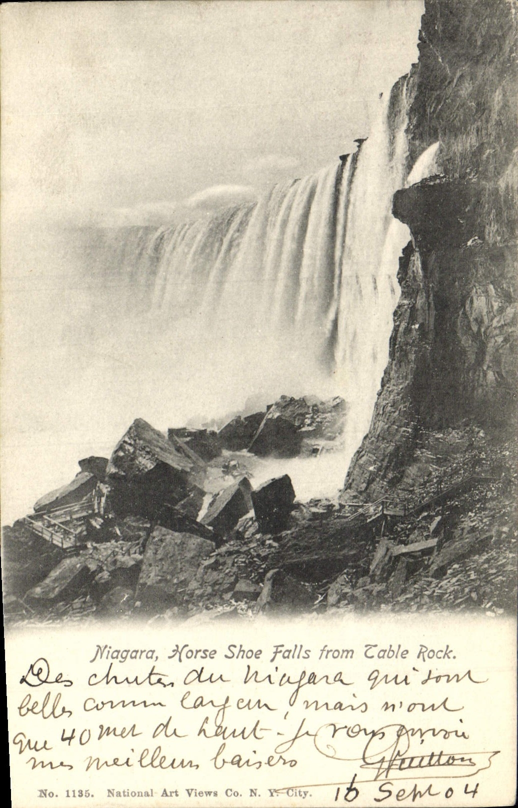 CPA Niagara Horse Shoe Falls from table Rock