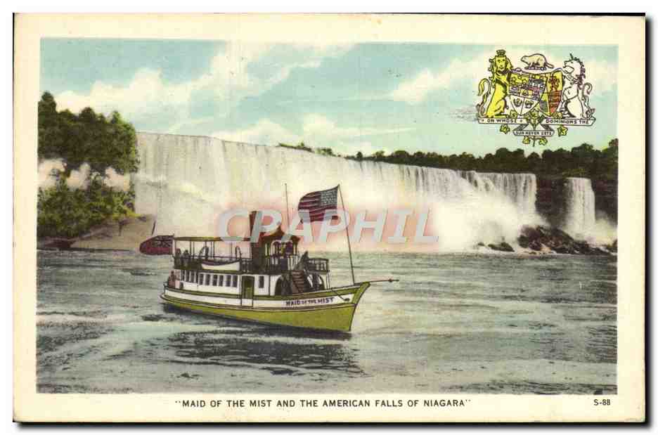 CPA Maid Of The Mist and The American Falls of Niagara Bateau
