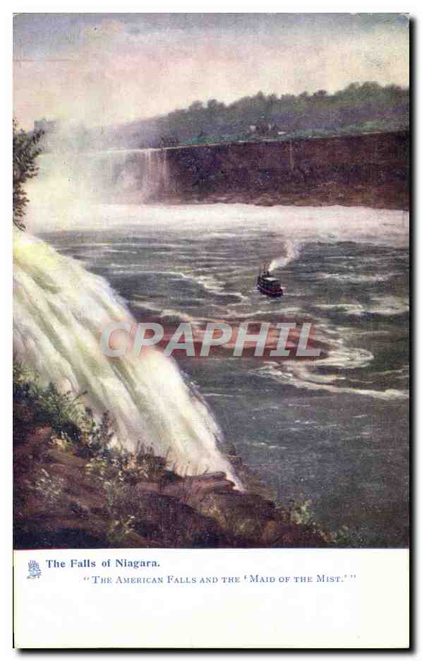 CPA The Falls of Niagara The American falls and The Maid of the Mist Bateau