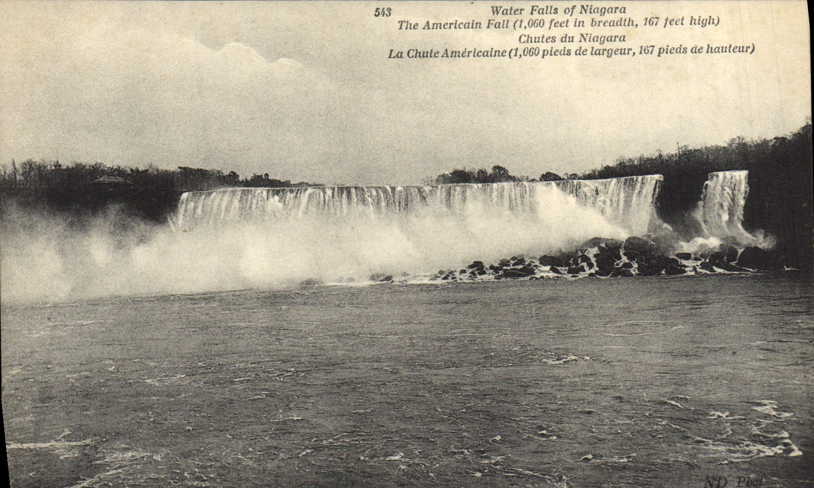 CPA Niagara The Americain Fall Feet in Breadth Chutes du Niagara