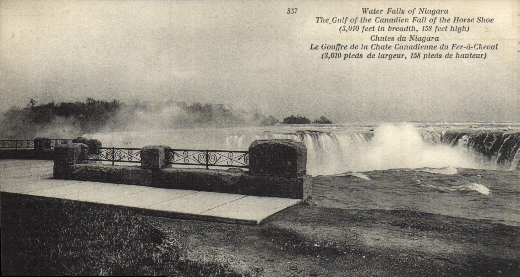 CPA Niagara Falls The Gulf of the Canadien fall of the Horse Shoe