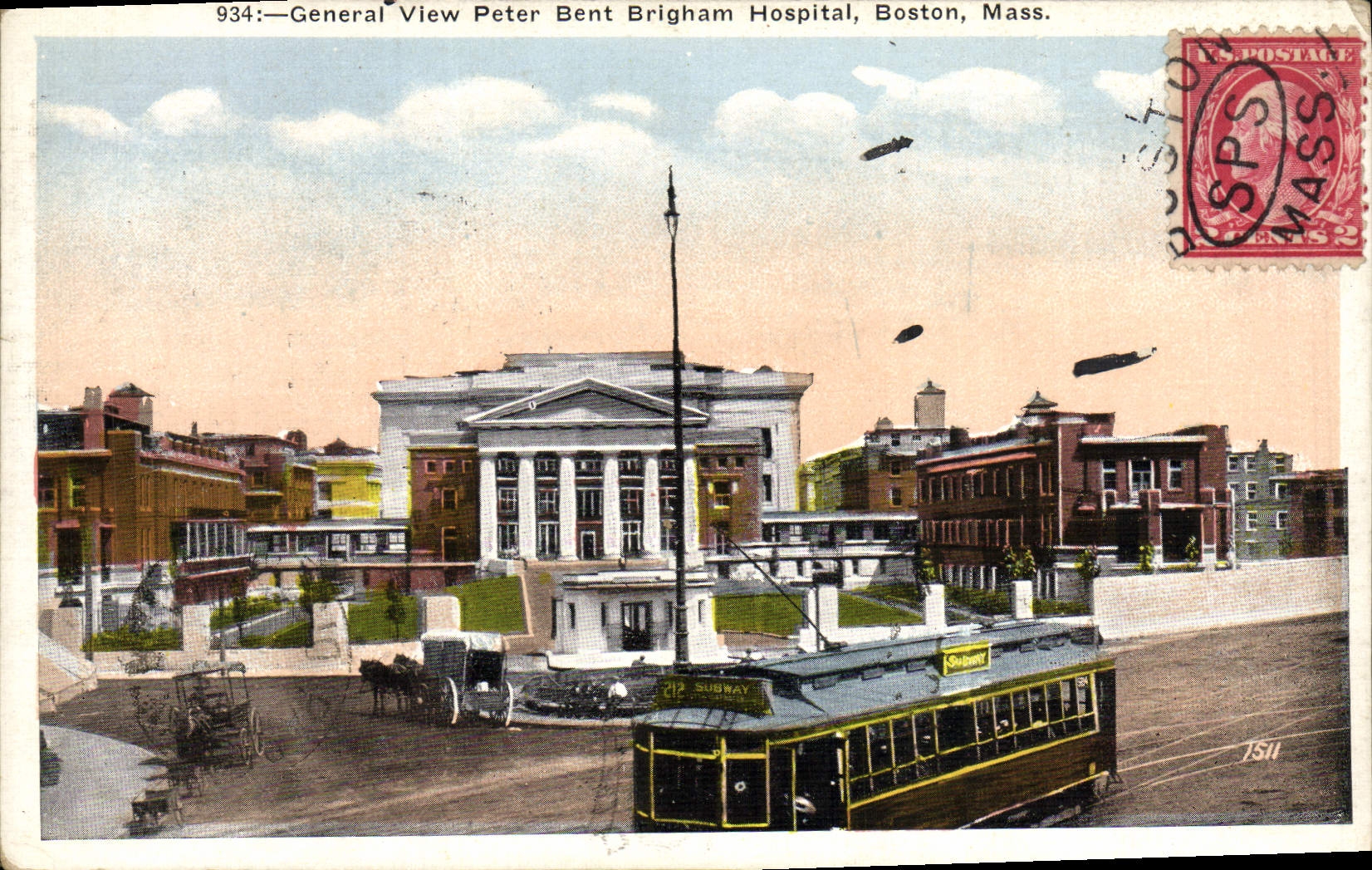 CPA General View Peter Bent Brigham Hospital Boston Mass Tramway