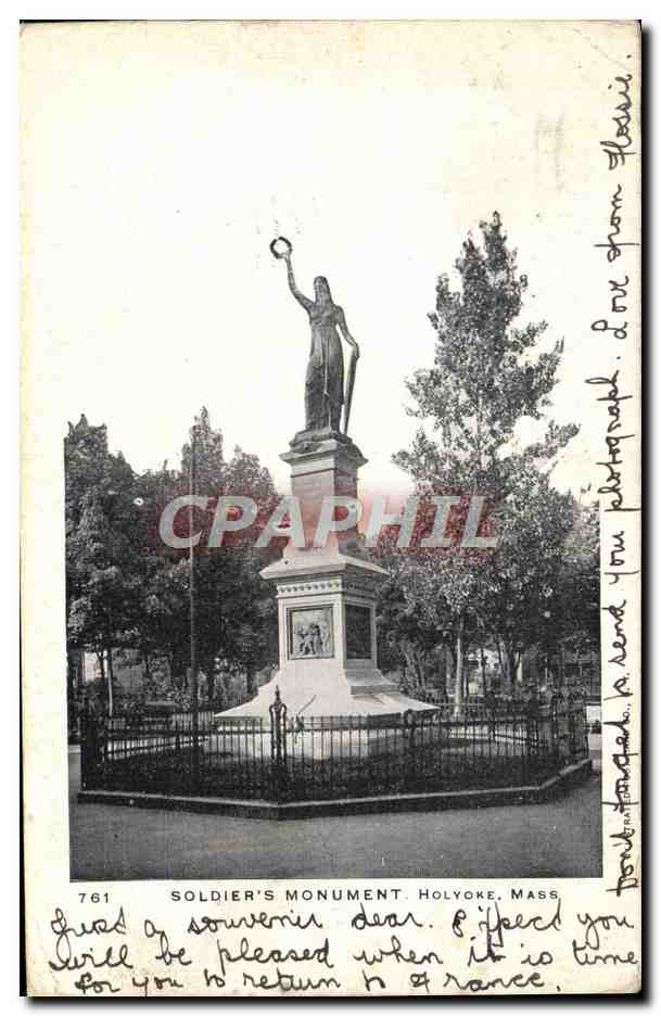 CPA Soldier's Monument Holyoke Mass
