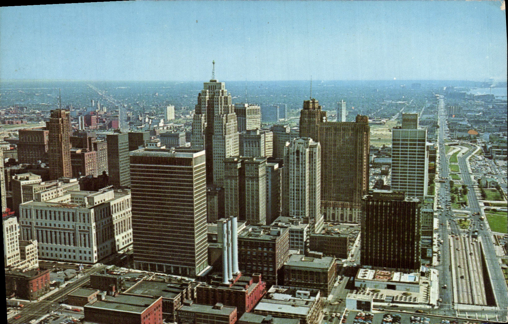 CPM Bird's S-eye View Looking East Detroit Mich