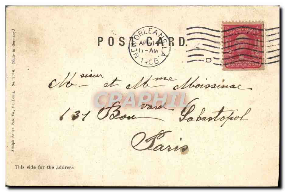 CPA The Hibernia Bank and Trust Building New Orleans — Rückseite