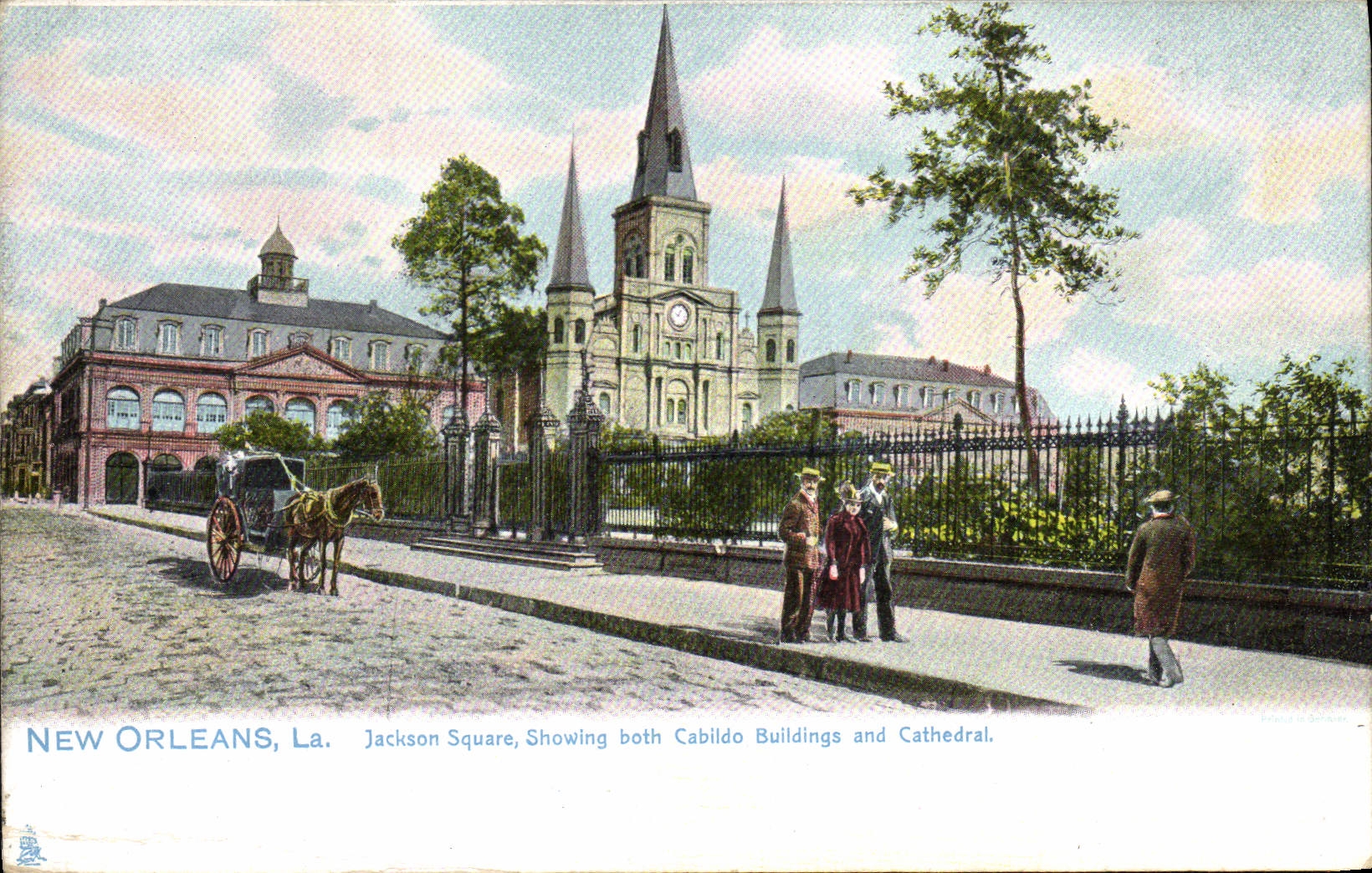 CPA New Orleans La Jackson Square Showing both Cabildo Building and Cathedral