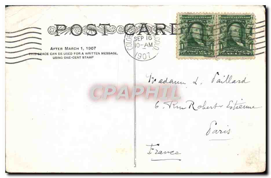CPA Pike's Peak Souvenir Colorado Springs — Back