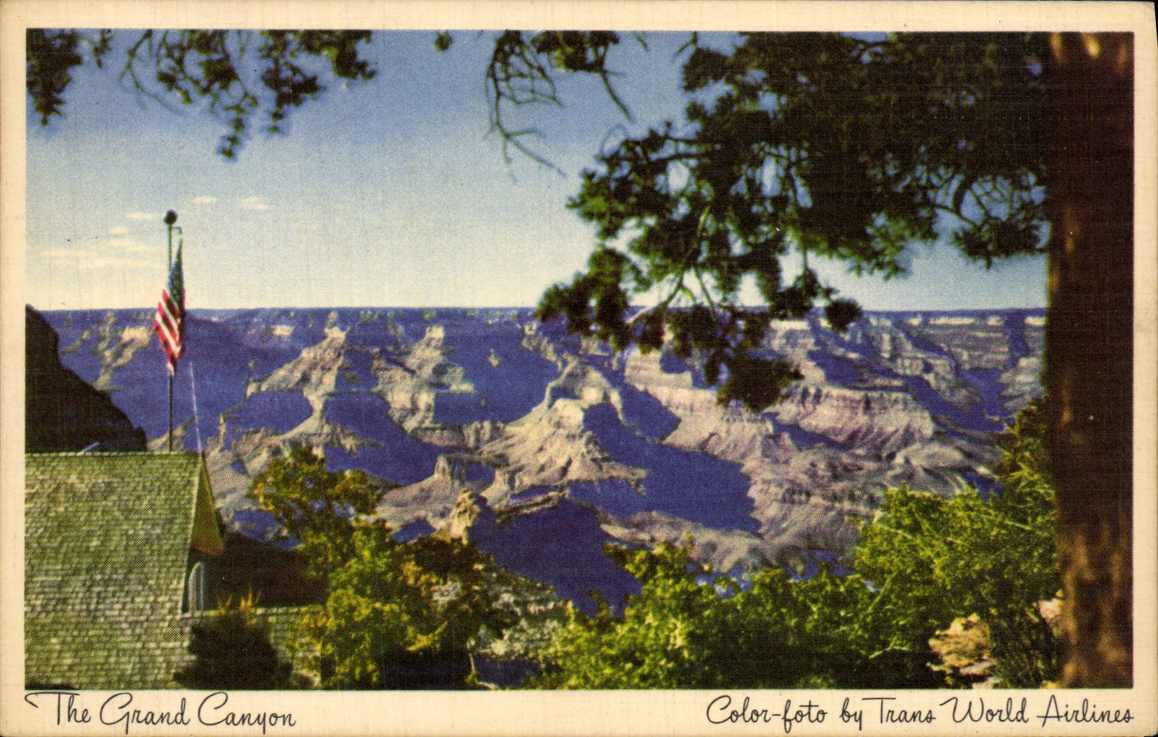 Le Grand Canyon — vue panoramique — Color-foto by Trans World Airlines