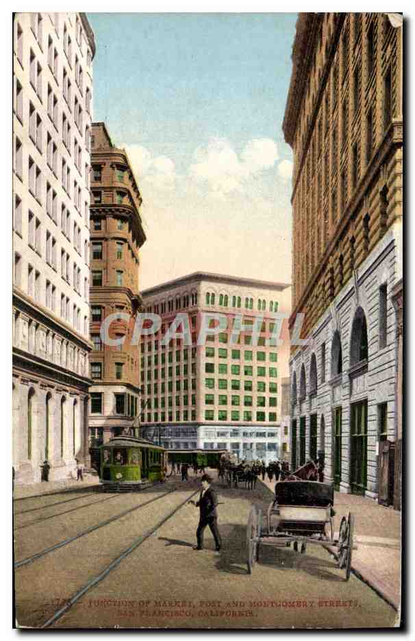 CPA San Francisco Junction of market Post and Montgomery streets 