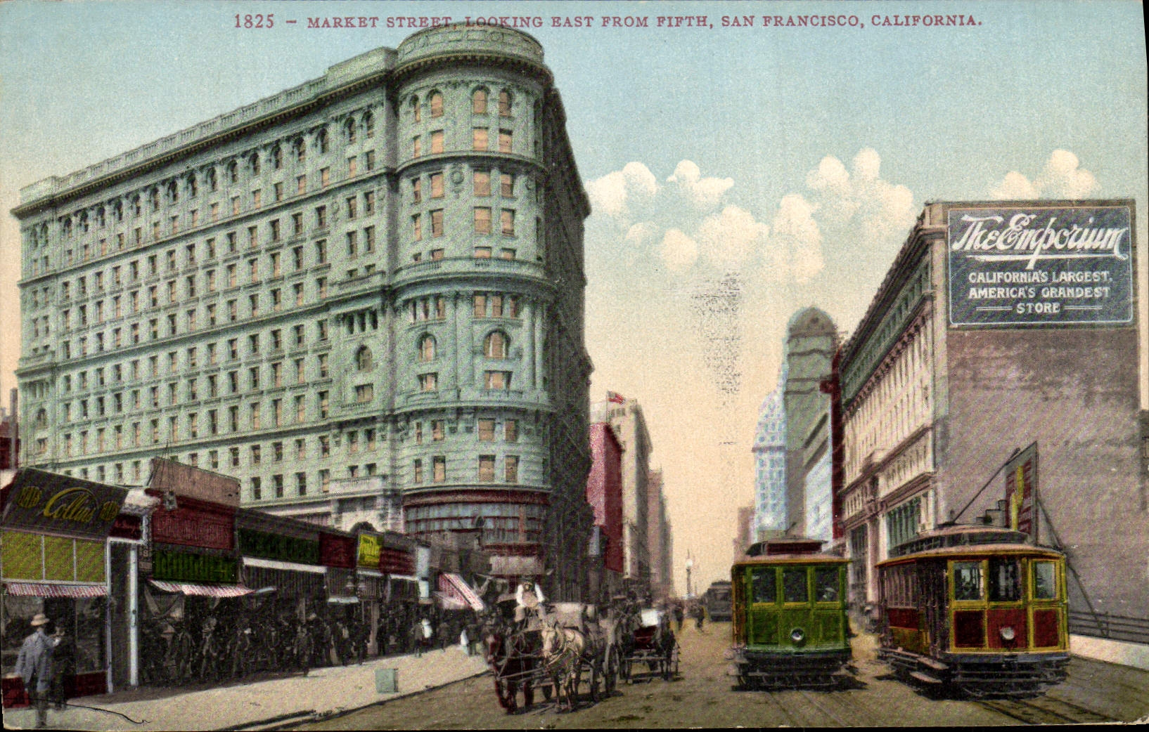 CPA Market Street Looking East From Fifth San Francisco California Tramway