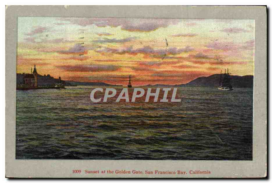 CPA San Francisco California Sunset at the Golden Gate 