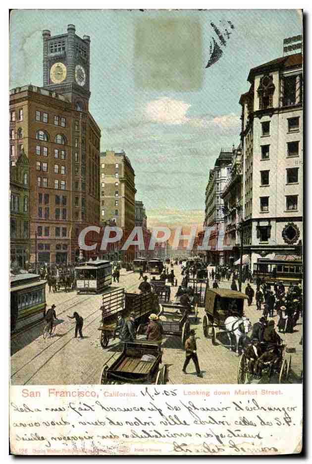 CPA San Francisco Calipornia Looking Down Market and Streets 