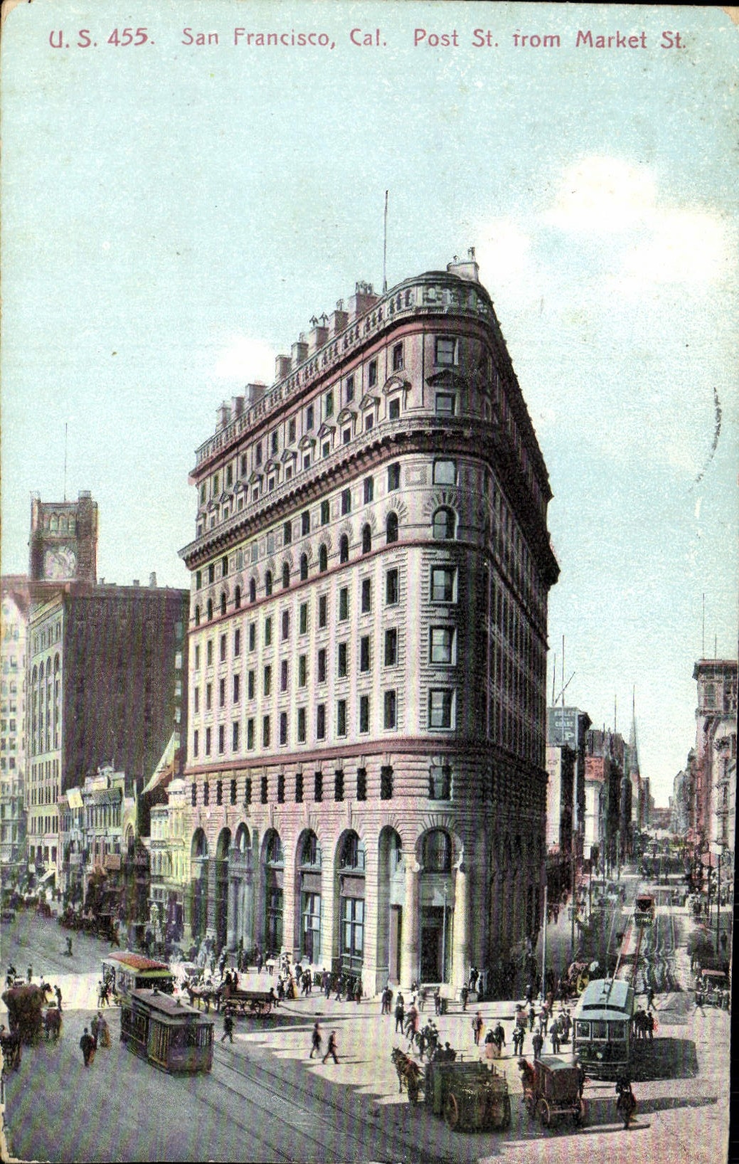 CPA San Francisco Post Street Irom Market Street Tramway