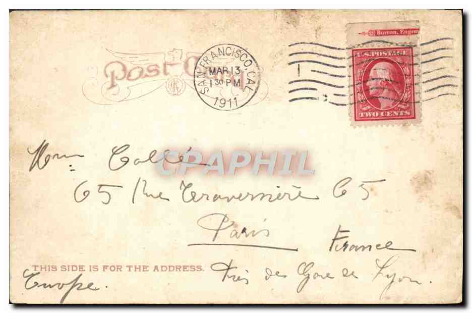 CPA San Francisco After The Fire Disaster of April 18 1906 Hamilton Hotel — Verso