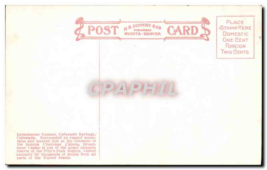 CPA Colorado Broadmoor Casino Colorado Springs — Back