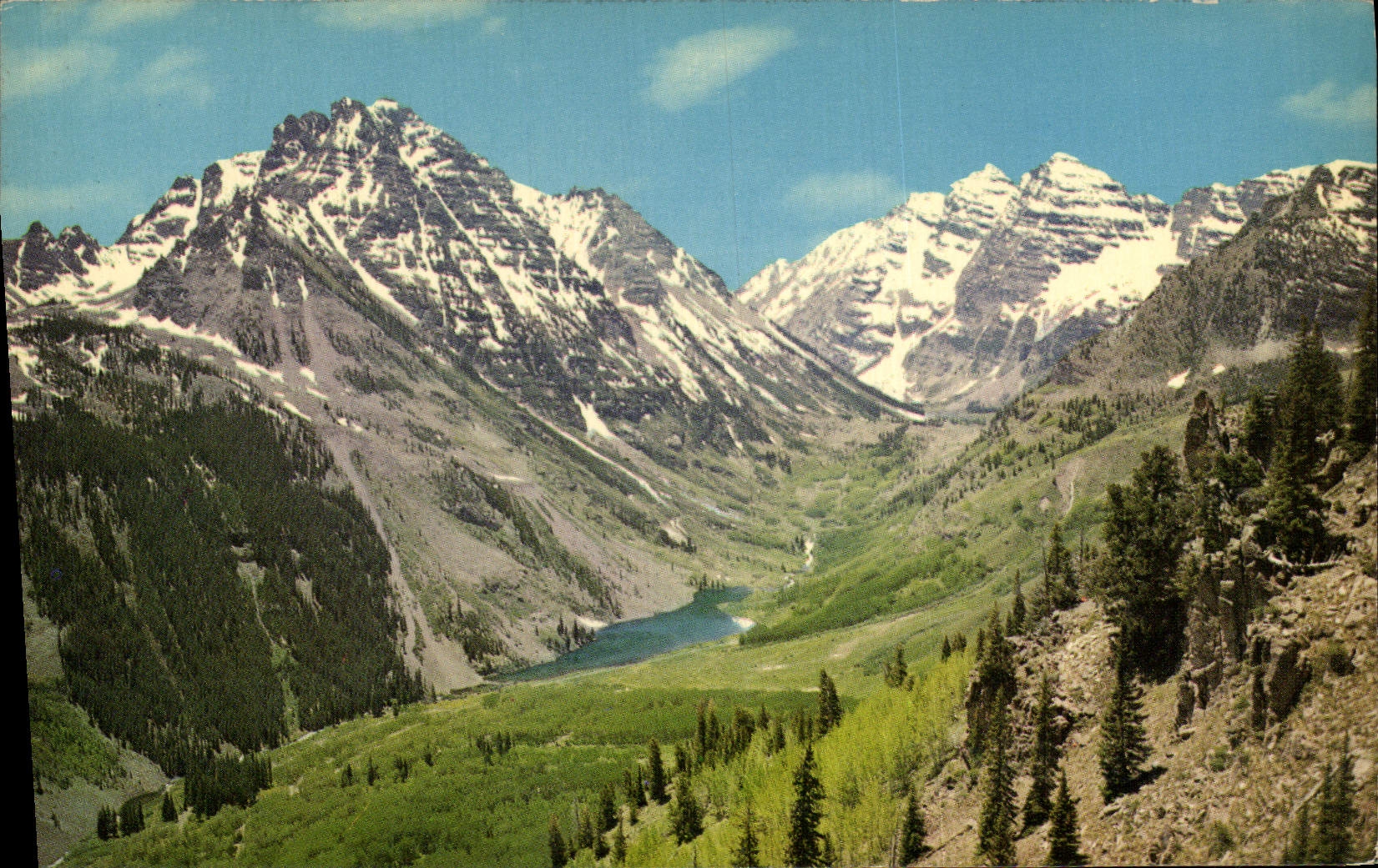 CPM Pyramid and Maroon Peaks in white River National Forest east of Basalt Colorado