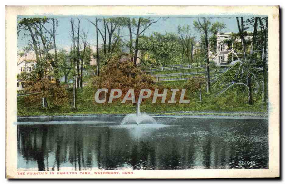 CPA The Fountain In Hamilton park Waterbury Conn