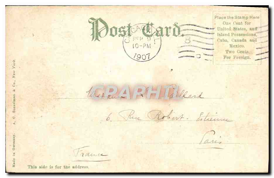 CPA Chicago Union Stock Yards Vaches Betail — Rückseite