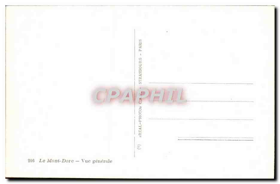 CPA Le Mont Dore Vue Generale — Verso