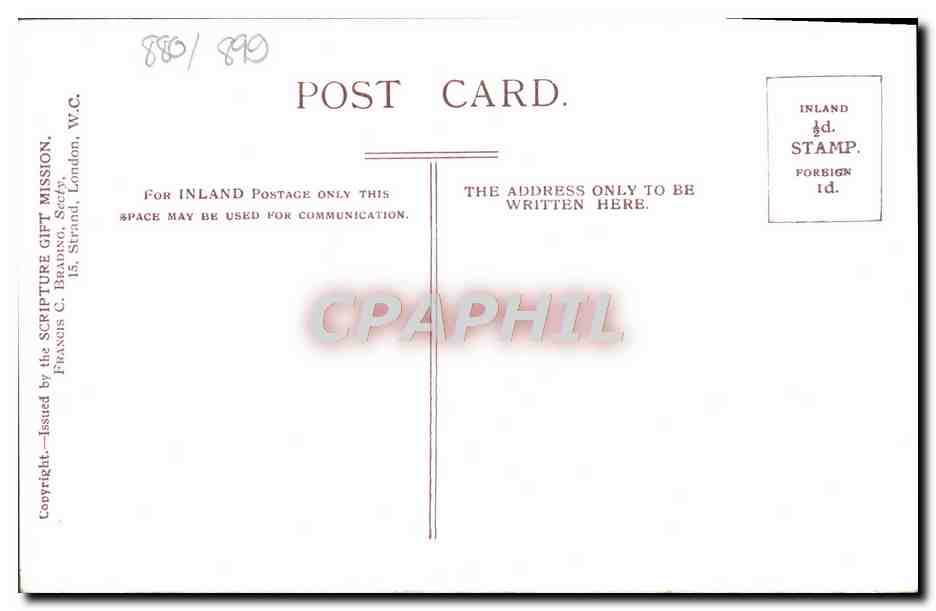 CPA Kings Dale Jerusalem or Valley of Jehosaphat — Back