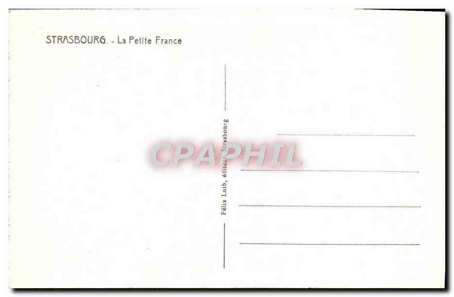 CPA Strasbourg La Petite France — Rückseite