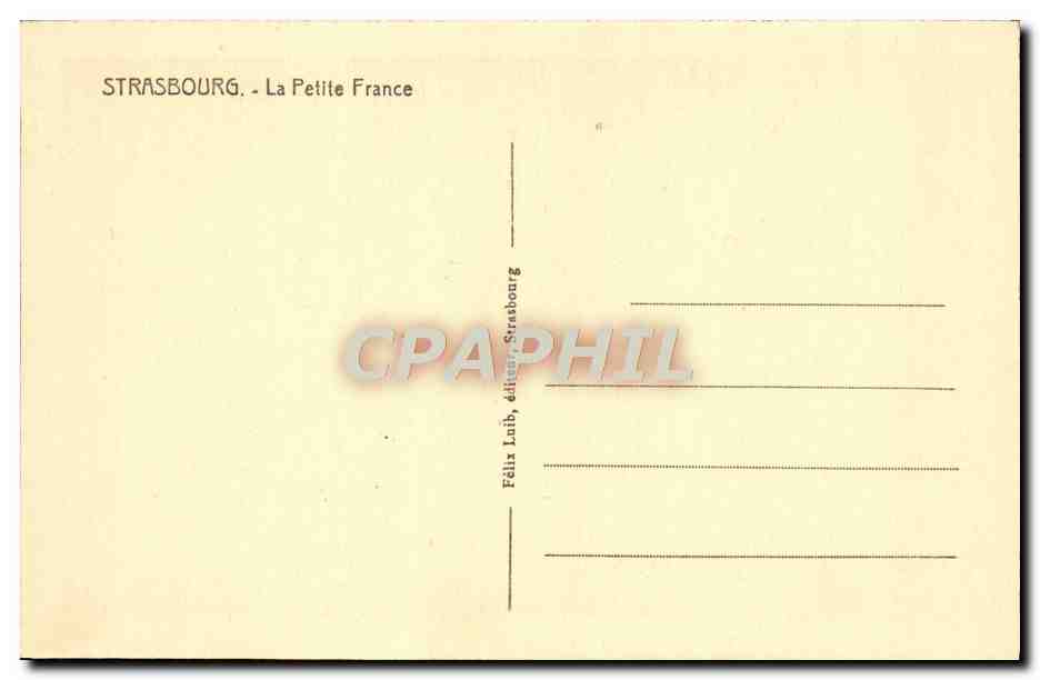 CPA Strasbourg La Petite France — Verso