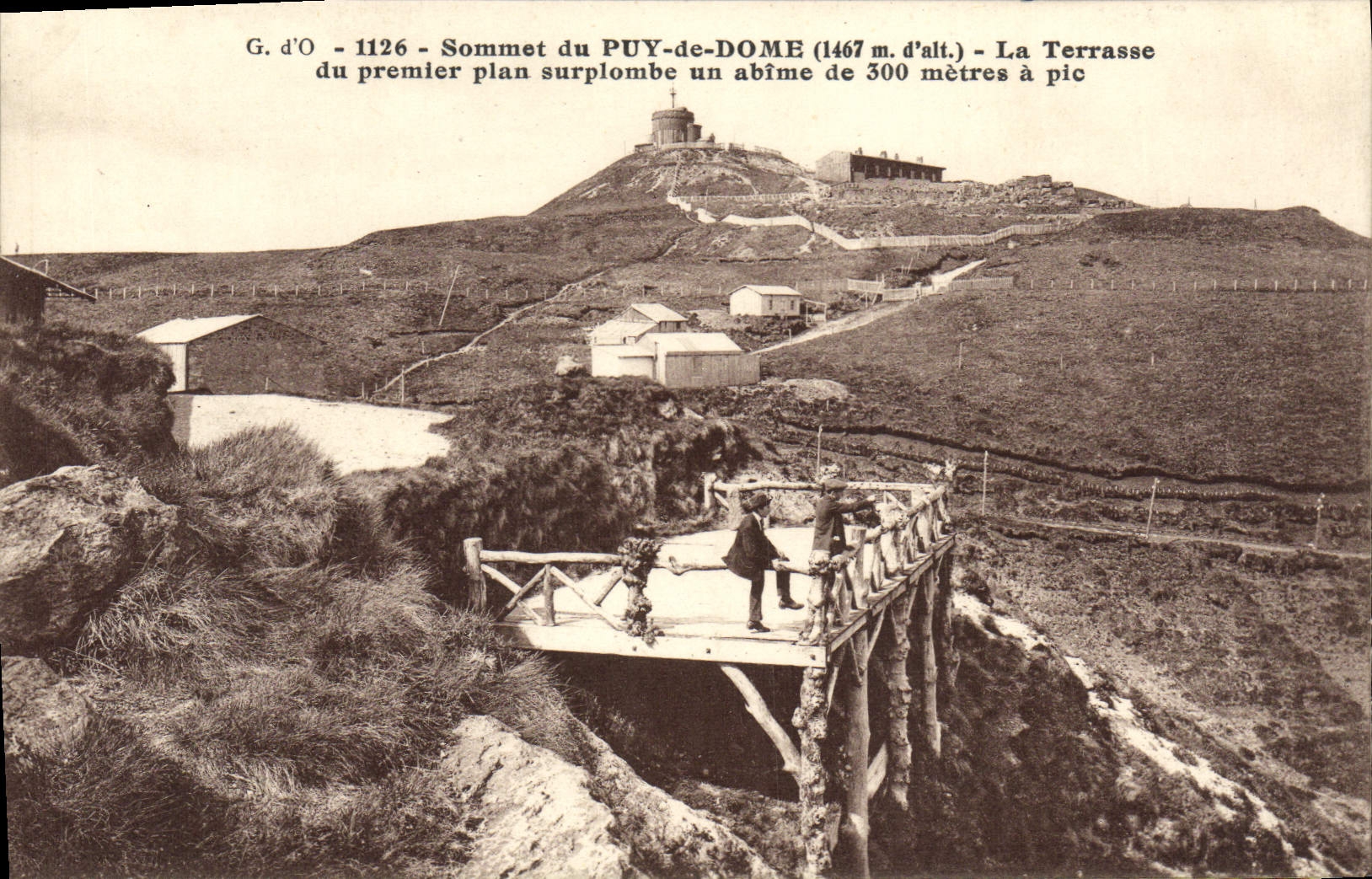 Summit of PUY-DE-DOME (1467 m high) — The Terrace Overlooks a 300-Meter Precipice — Gouttefanges, photo-édit., Olliergues