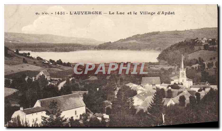 L'Auvergne — Le Lac et le Village d'Aydat — G. D'O. - 1451