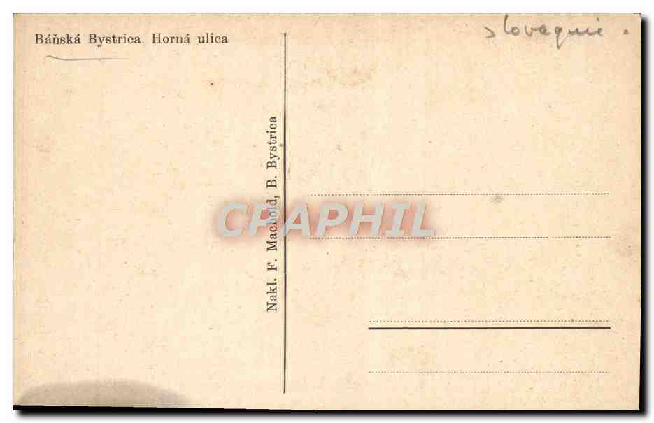 CPA Banska Bystrica Horna Ulica — Verso