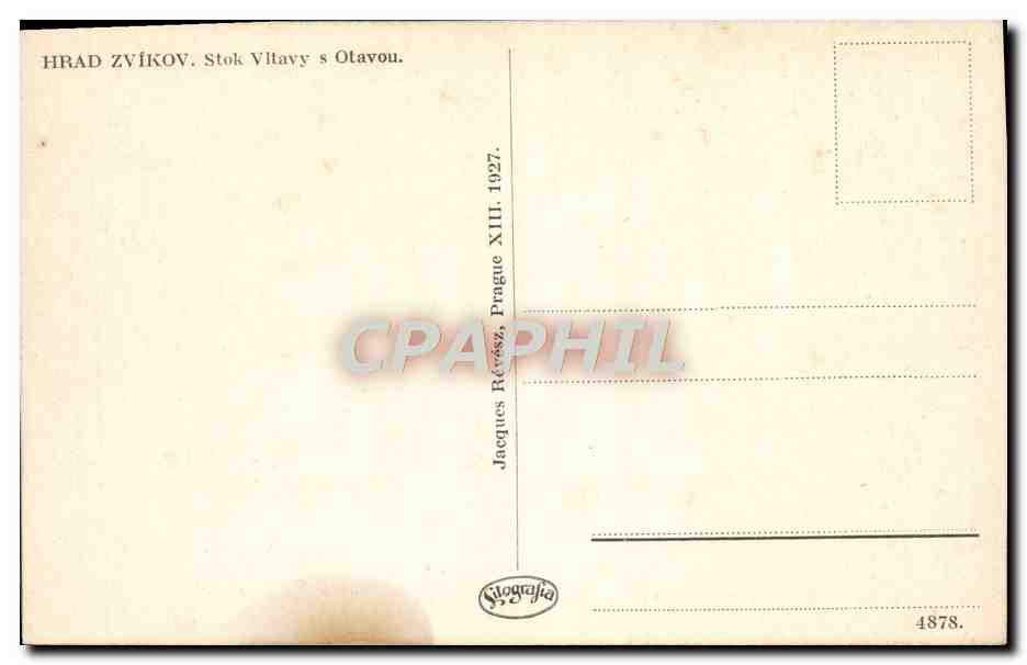 CPA Hrad Zvfkov Stok Vitavy S Otavou — Rückseite